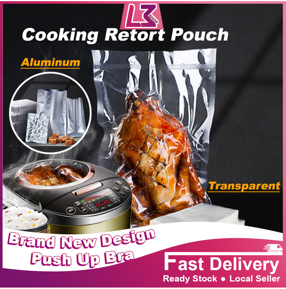100PCS 121 C Cooking Retort Pouch Vacuum Bag Temperature Transparent ...