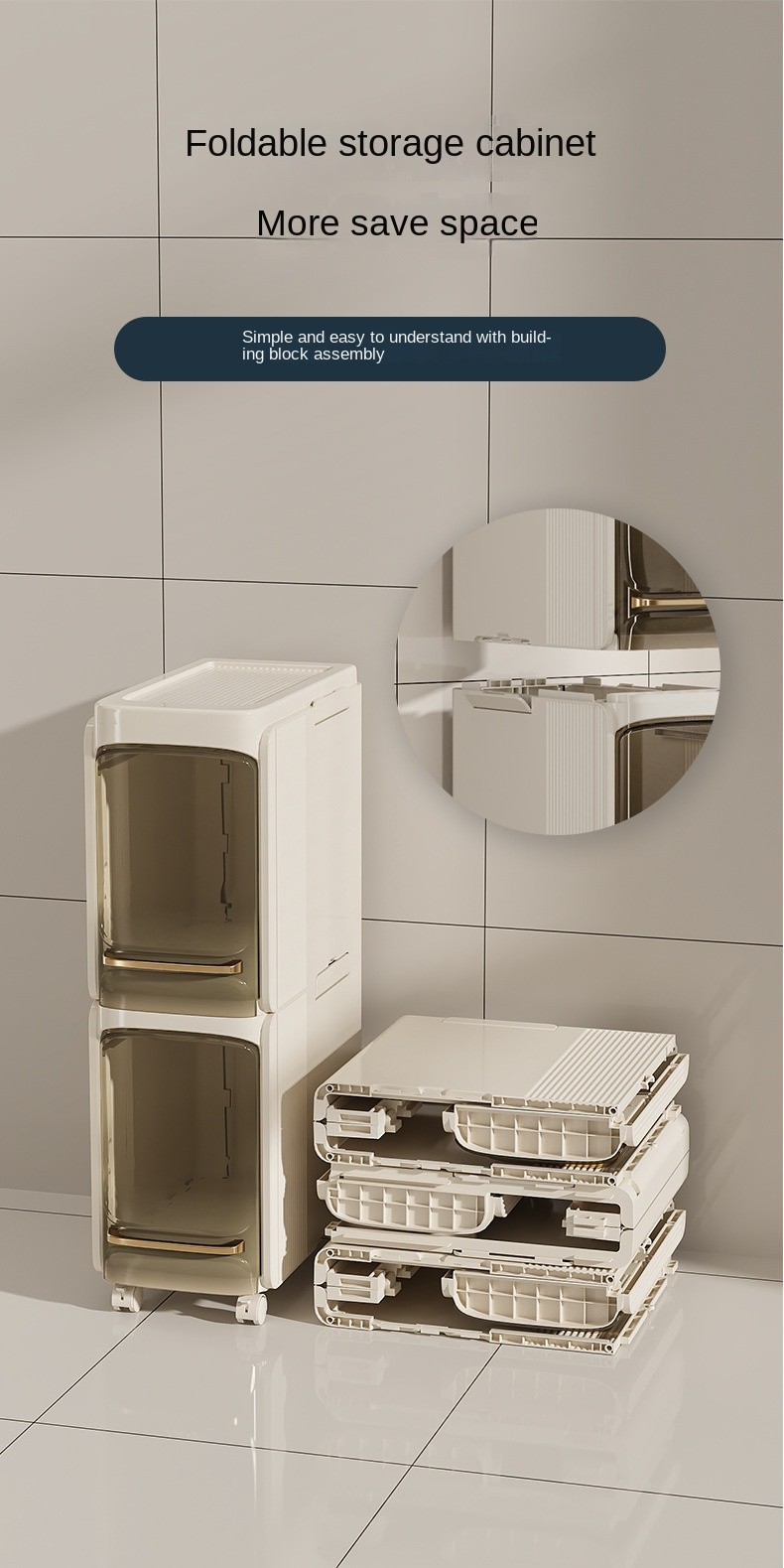 【SG Ready Stock】 Foldable Slim Gap Cabinet - Plastic Space Saver ...