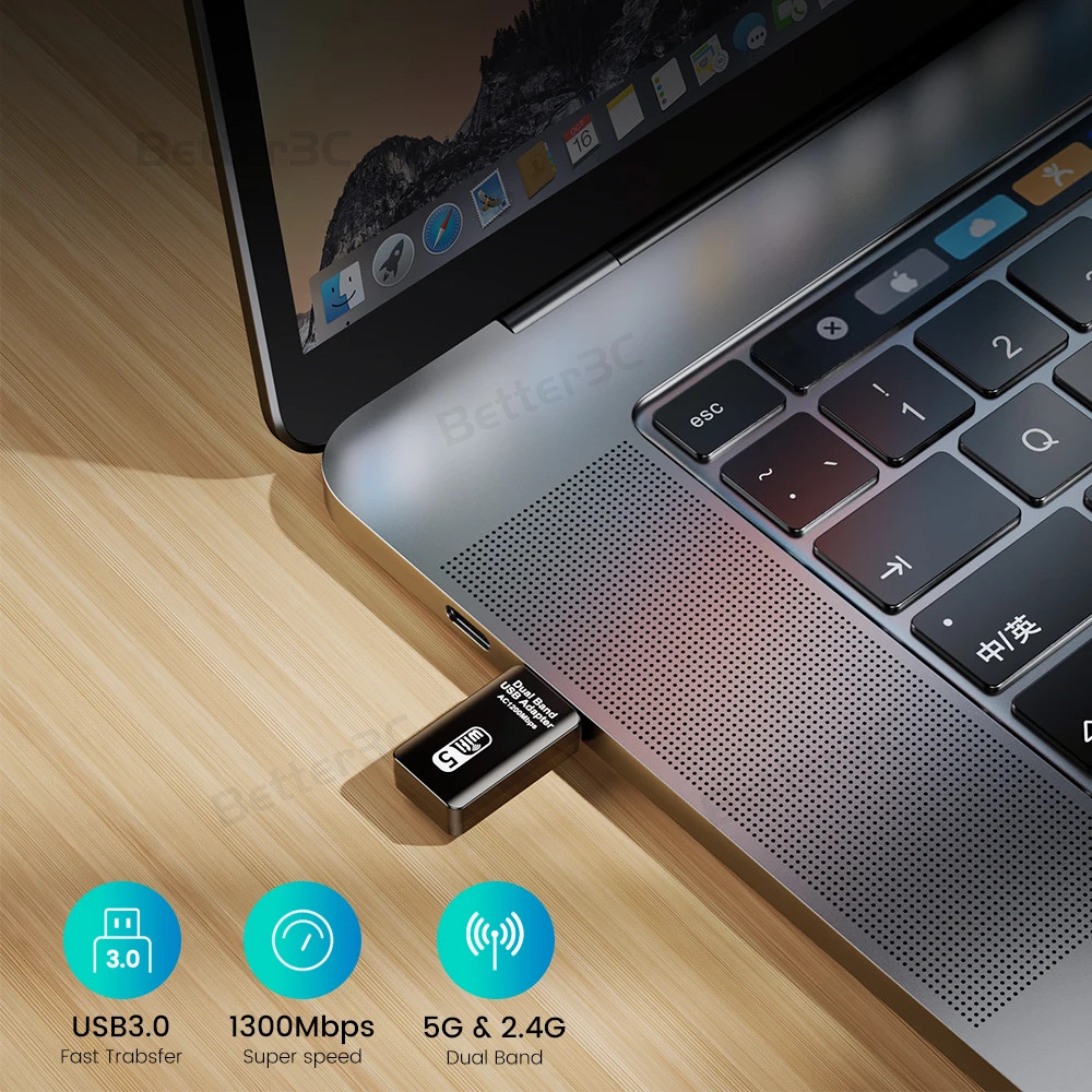1300Mbps USB3.0 Adapter 2.4G+5G Dual Band Wifi Adapter Wireless Network ...