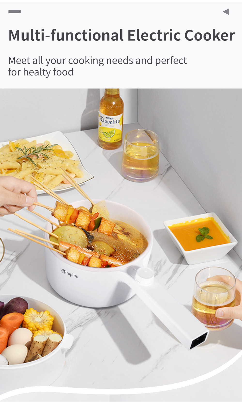 Simplus Kit 2L Electric Cooker丨730W Quick Heating |on-Stick Surface丨 ...