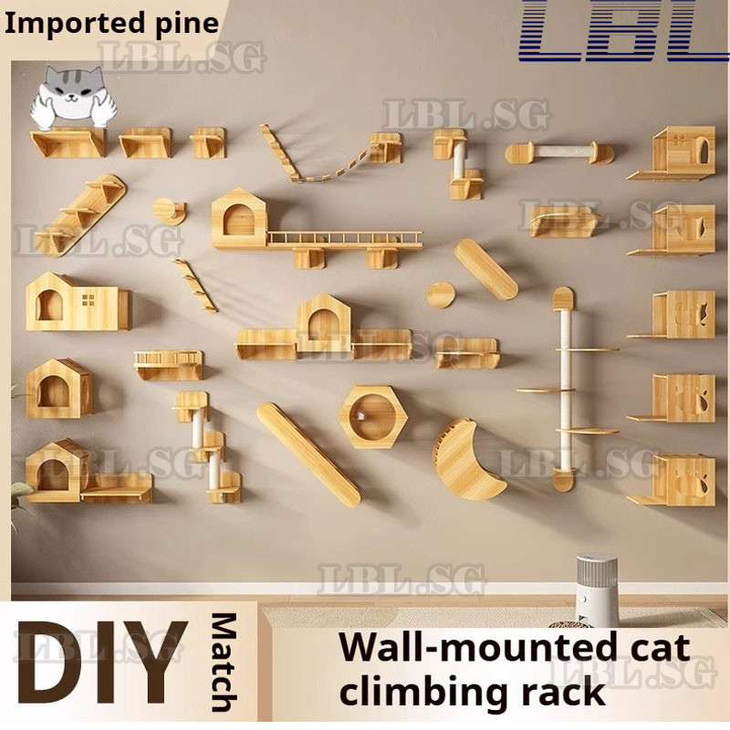 Cat Condo Cat Scratching Wall-mounted Cat Climbing Frame Diy Solid Wood ...