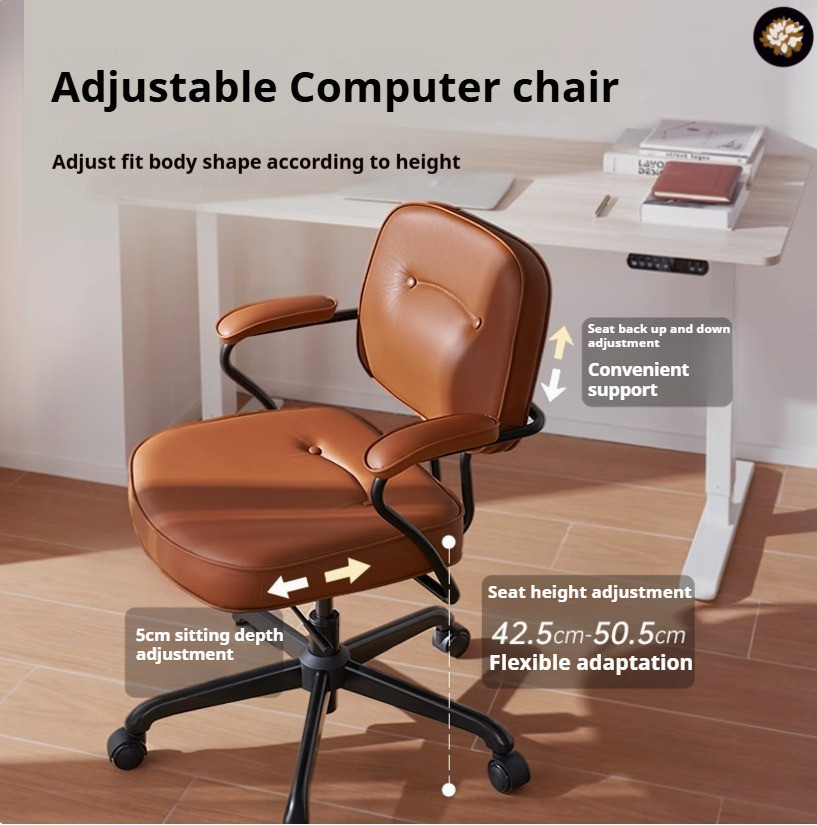 MAQ Computer Chair Leather Computer Chair For Home Comfort Ergonomic ...