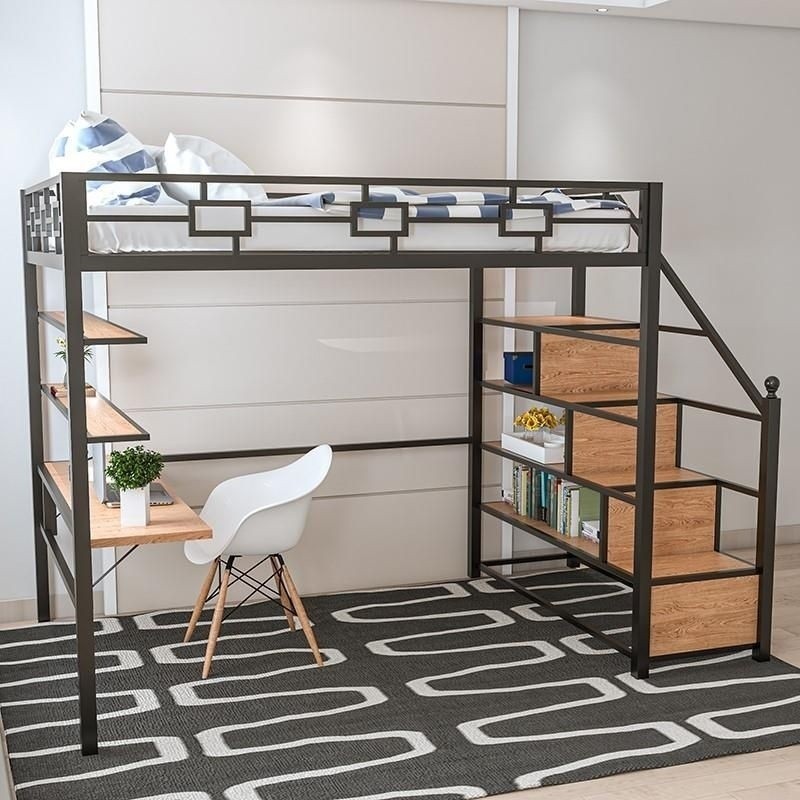 Custom Bed 】Multifunction Nordic HDB Bed Frame Loft Bed Iron Stand ...