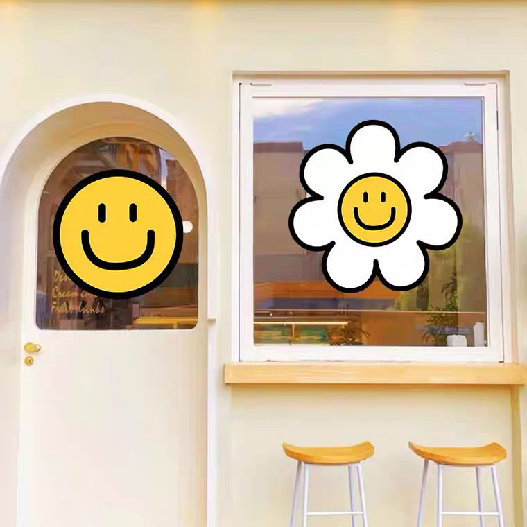 ins Internet Celebrity Small Flower Smiling Face Stickers Clothing ...