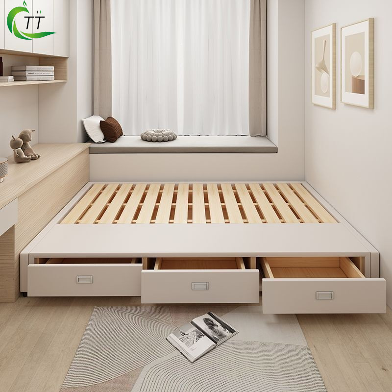 KK Bed Frame Tatami Row Skeleton With Drawer Small Apartment Without ...