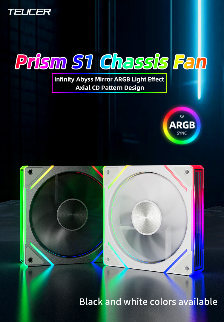 TEUCER Prism S1 ARGB PC Fan 120mm Computer Case Fan Kit Water Cooler ...
