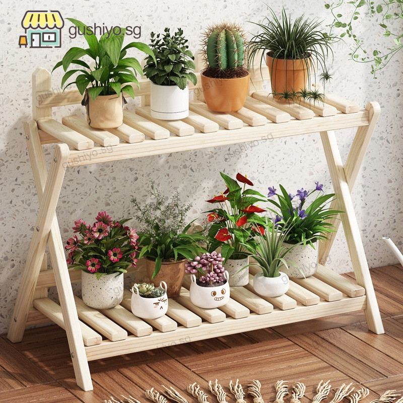 Wooden Flower Rack Flower Solid Wood Rack Living Room Floor Standing ...