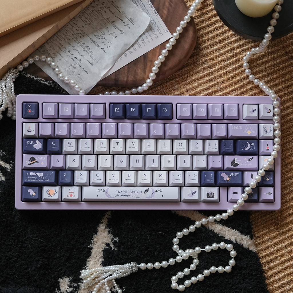 URE Trainee Witch Keycaps Purple cherry profile PBT keycap with ...