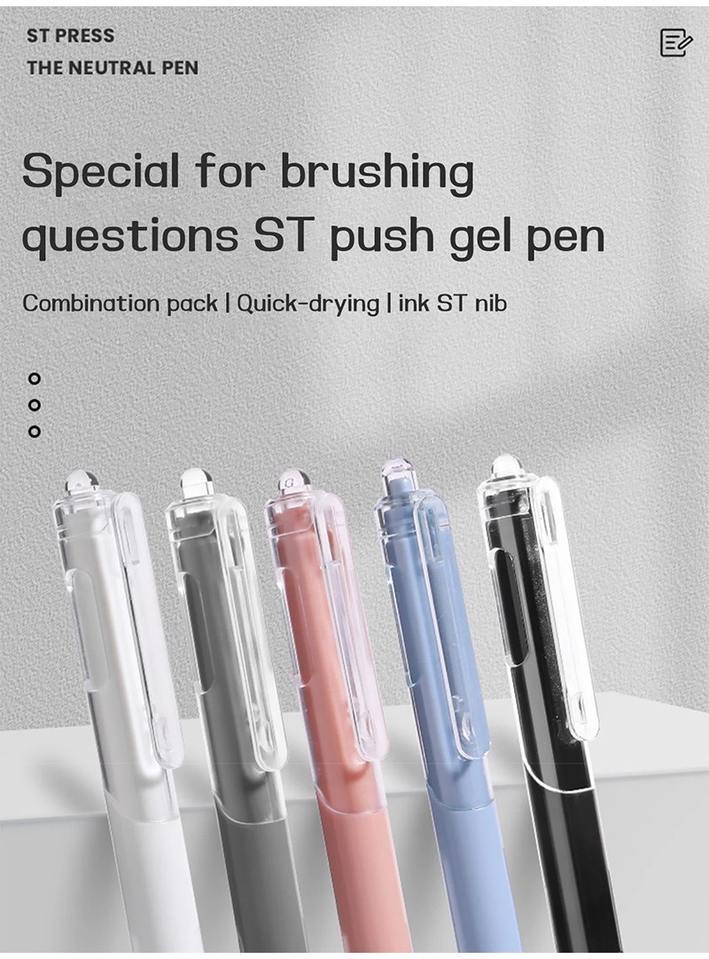 Ossayi 5Pack Retractable Gel Pens 0.5mm ST Tips Black ink Quick-Drying ...