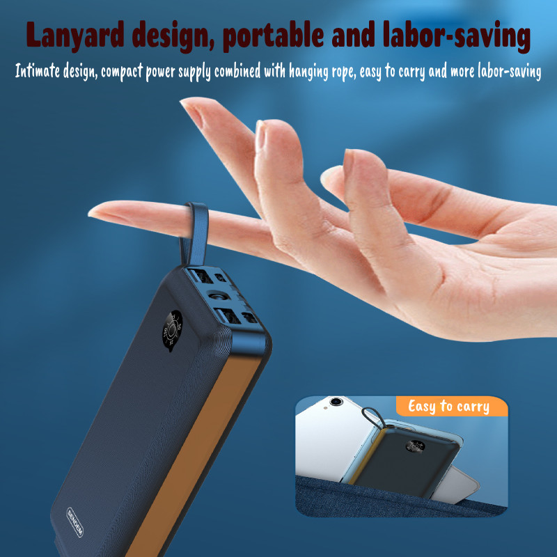 SENDEM 10000mAh Fast Charging Power Bank with Built-in Cables LED ...