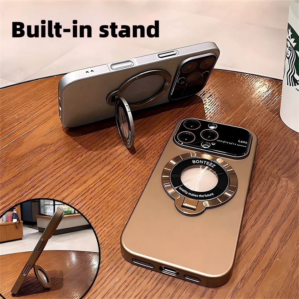 New Casing Luxury PC Matte Phone Case With Built-in stand Shockproof ...