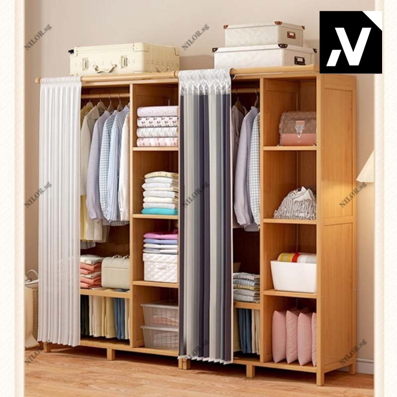 N·R Wardrobe Solid Wood Wardrobe For Rental Room Bedroom Simple ...