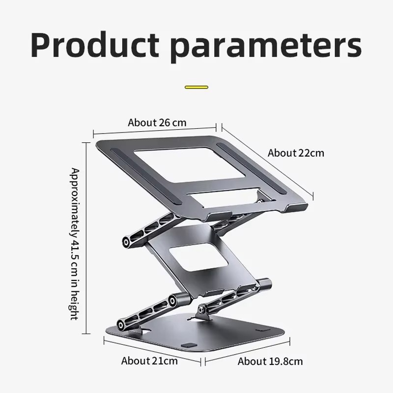【SG SELLER】3 Layers Foldable Laptop Stand Metal Computer Stand Notebook ...