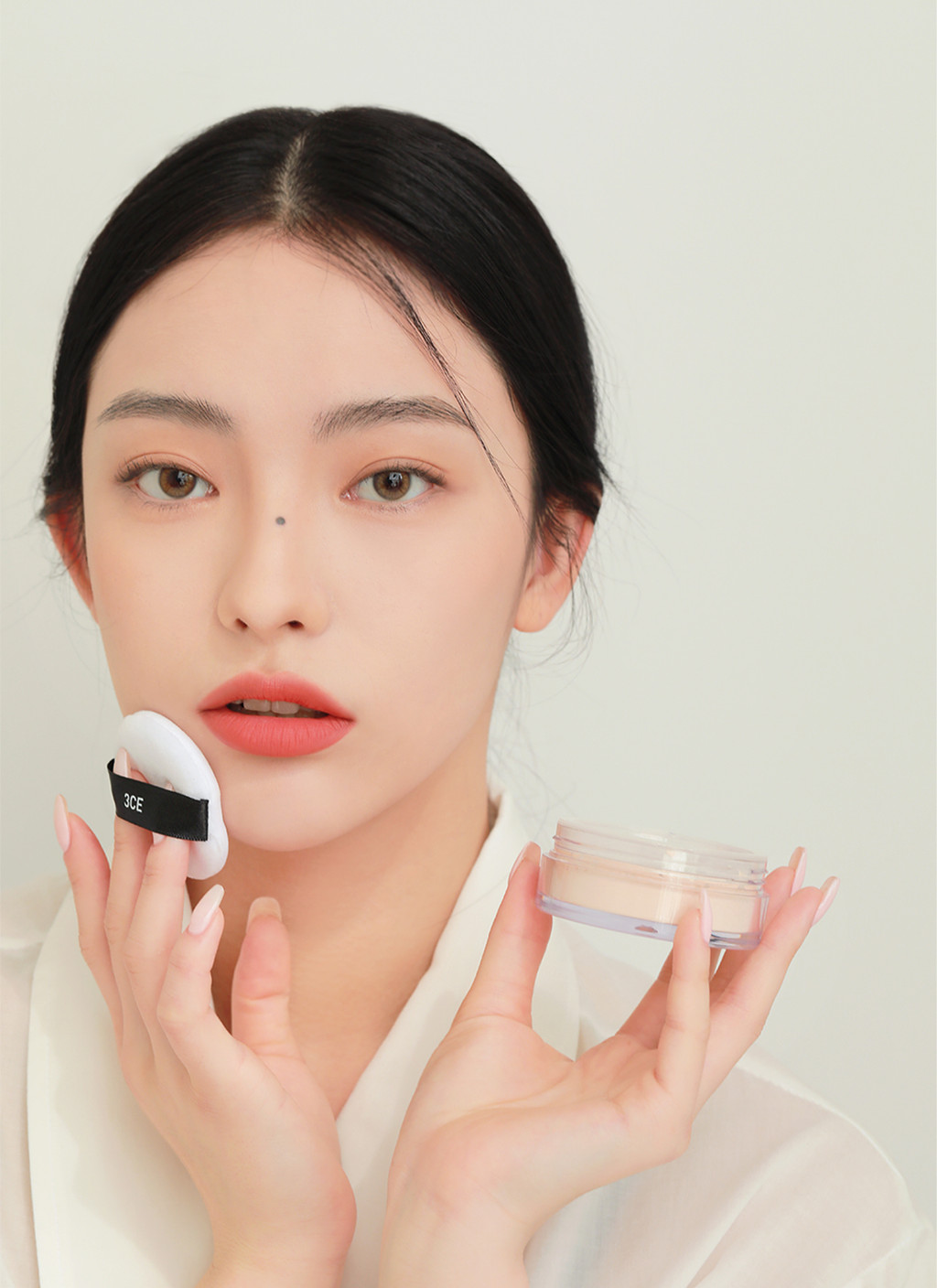 3CE Natural Finish Loose Powder, sebum control, skin soft, dewy ...