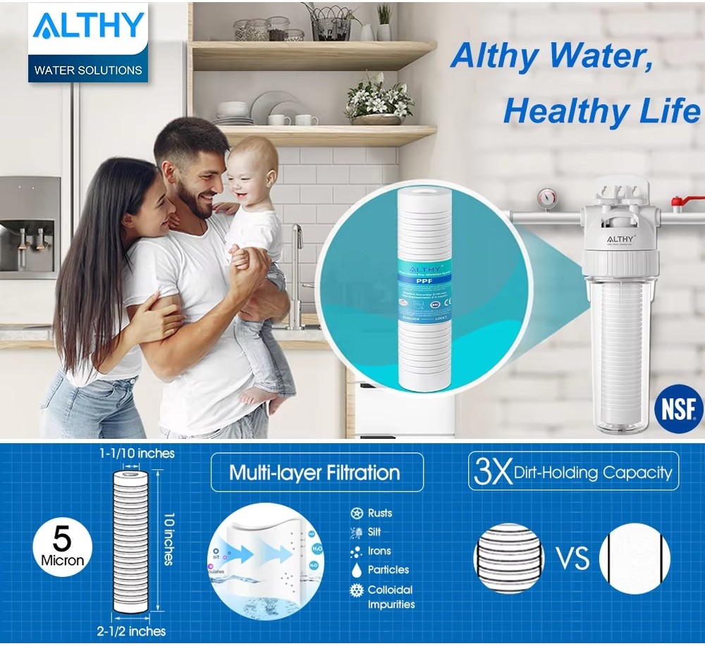 ALTHY 5 Micron Whole House Sediment Water Filter System Prefilter ...
