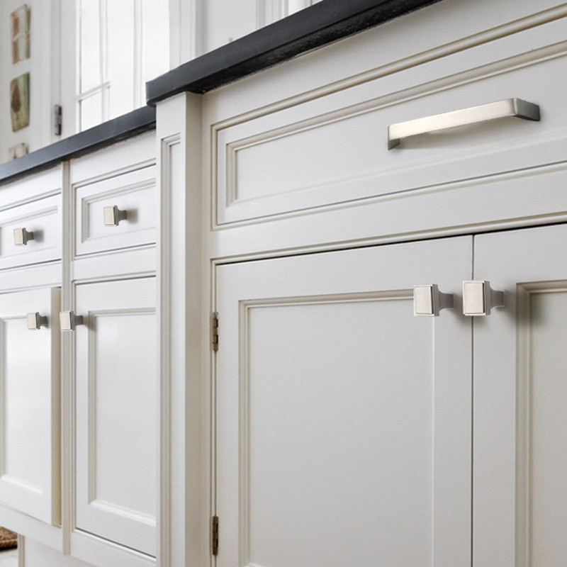 Modern Simple Silver Cabinet Handle Kitchen Drawer Handle Cabinet Door ...