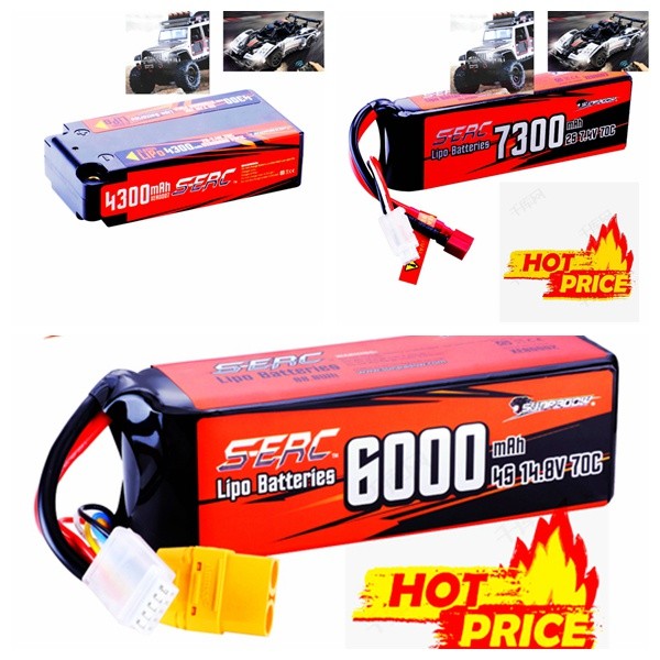 DXF Batterie LiPo 2S 8000mAh 110C 7.4V Prise 5mm Lot de 2 Boîtier Rigide pour Voiture RC 1/10 Camion Buggy Short Course Racing Hobby Haute Décharge Rechargeable Polymère Lithium Pack