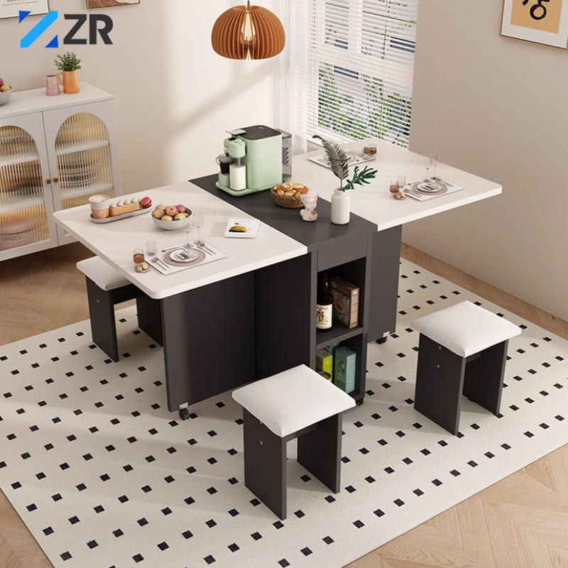 Folding Dining Table Small Household Dining Table Telescopic Movable ...