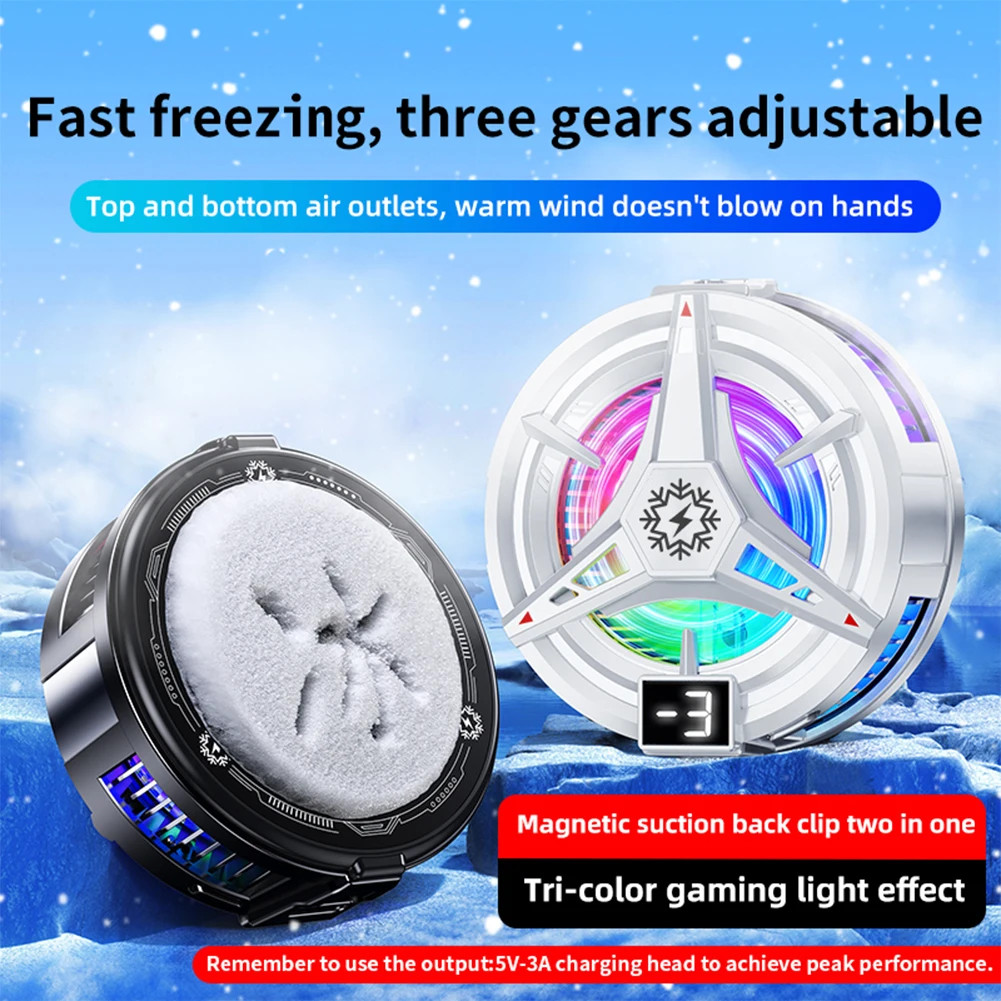 2-in-1 Mini Magnetic Mobile Phone Radiator Cooler fan with Digital ...