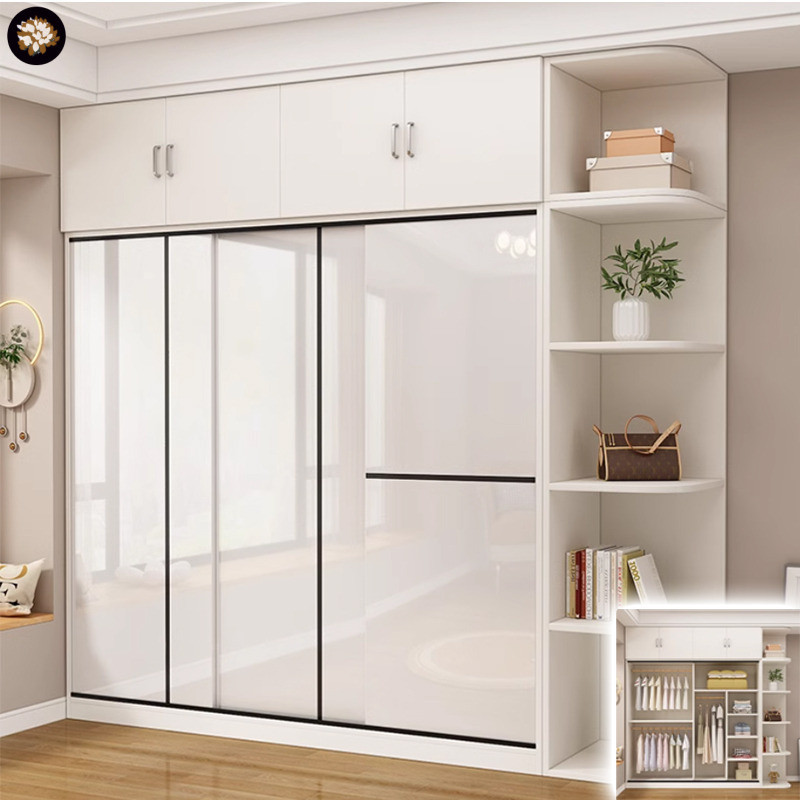 JAQ Wardrobe Sliding Door Bedroom Family Wardrobe Rental Room Modern ...