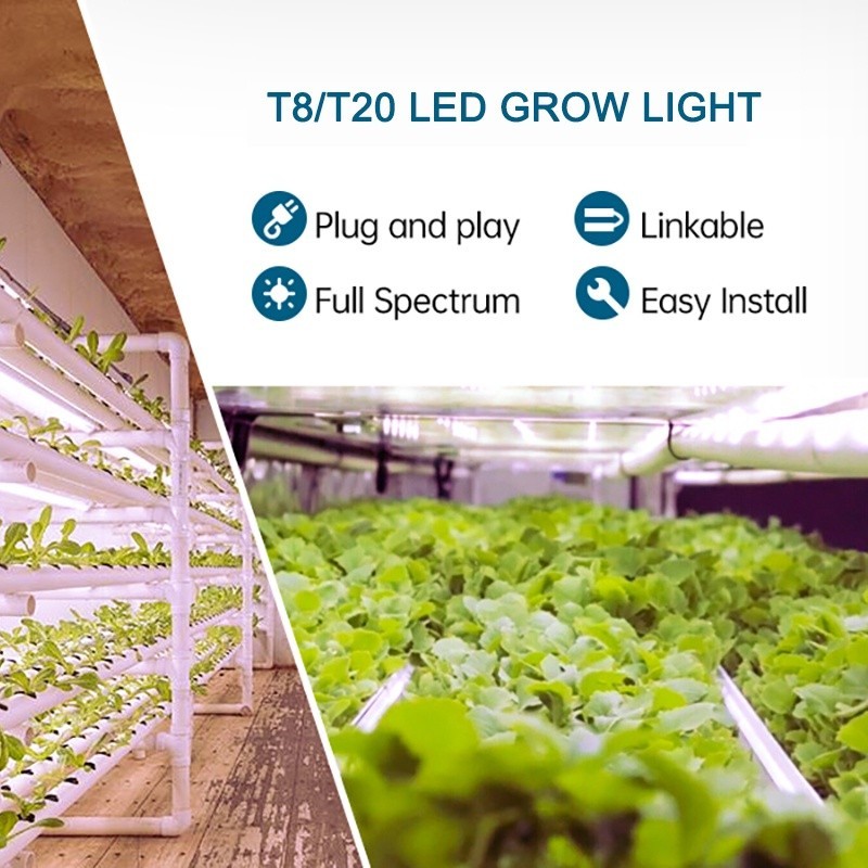T8/T20 LED Grow Light Full Spectrum Hydroponic Seedling Plant Lamp ...
