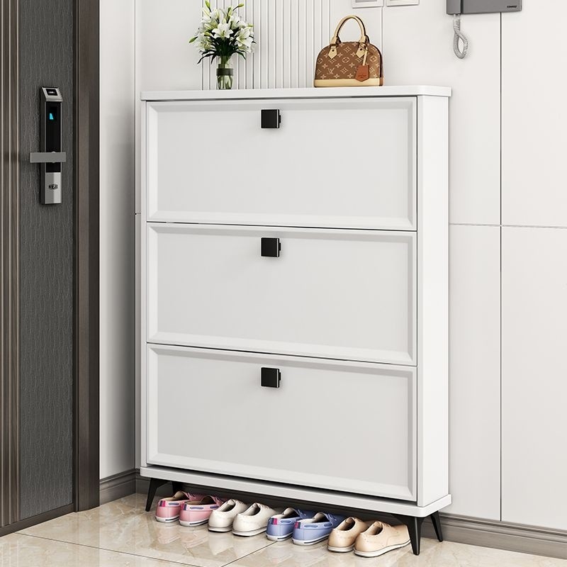 Entrance Cabinet Storage Shoe Rack Cream Style Storage Cabinet Simple ...