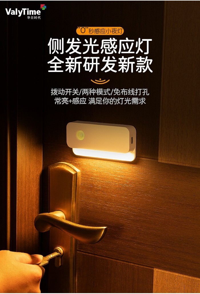 LED Smart Motion Sensor Night Light Wireless Type-C Rechargeable Sensor ...