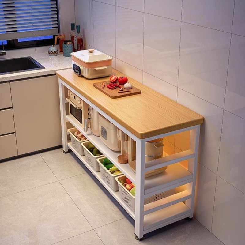 Storage Cabinet Multi Functional Shelf Floor Standing Vegetable Cutting ...