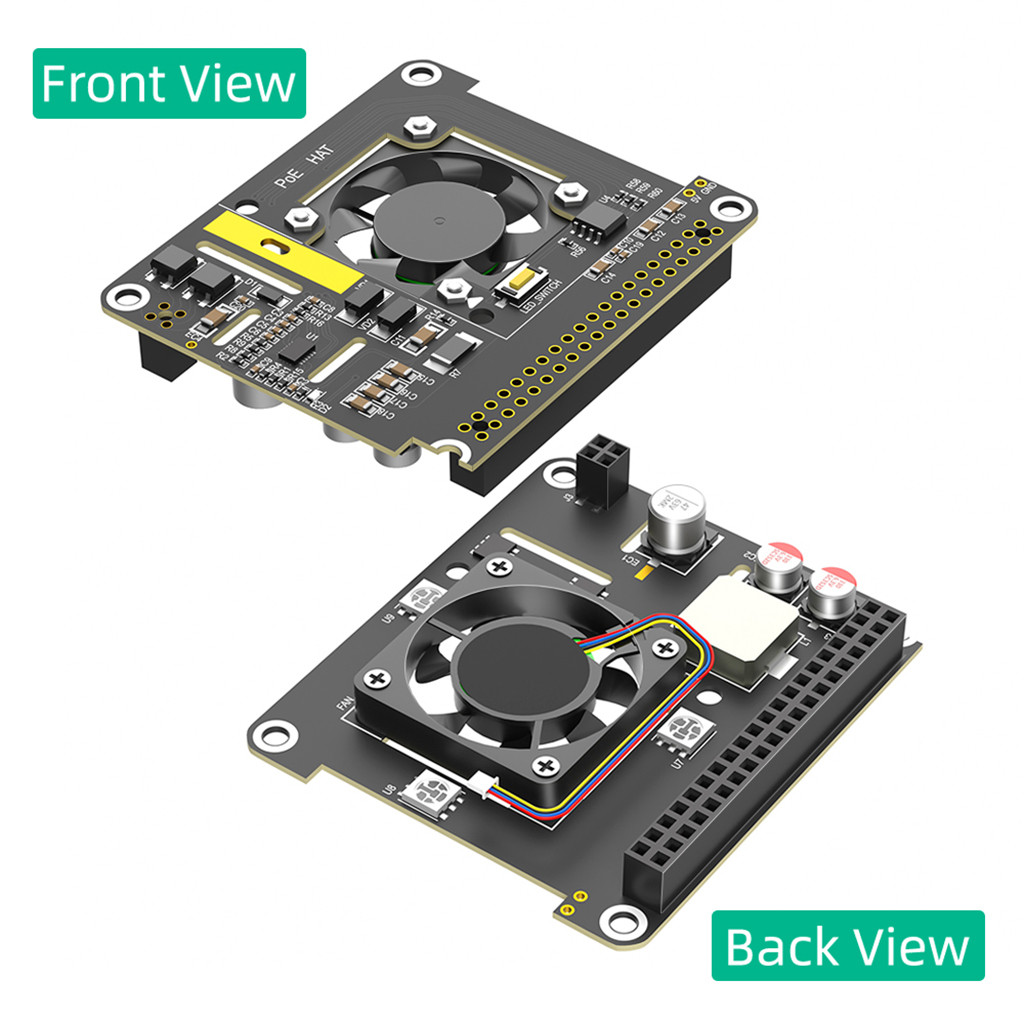 Pi 5 PoE HAT Aluminum Case for Raspberry Pi 5 with Cooling Fan/Computer ...
