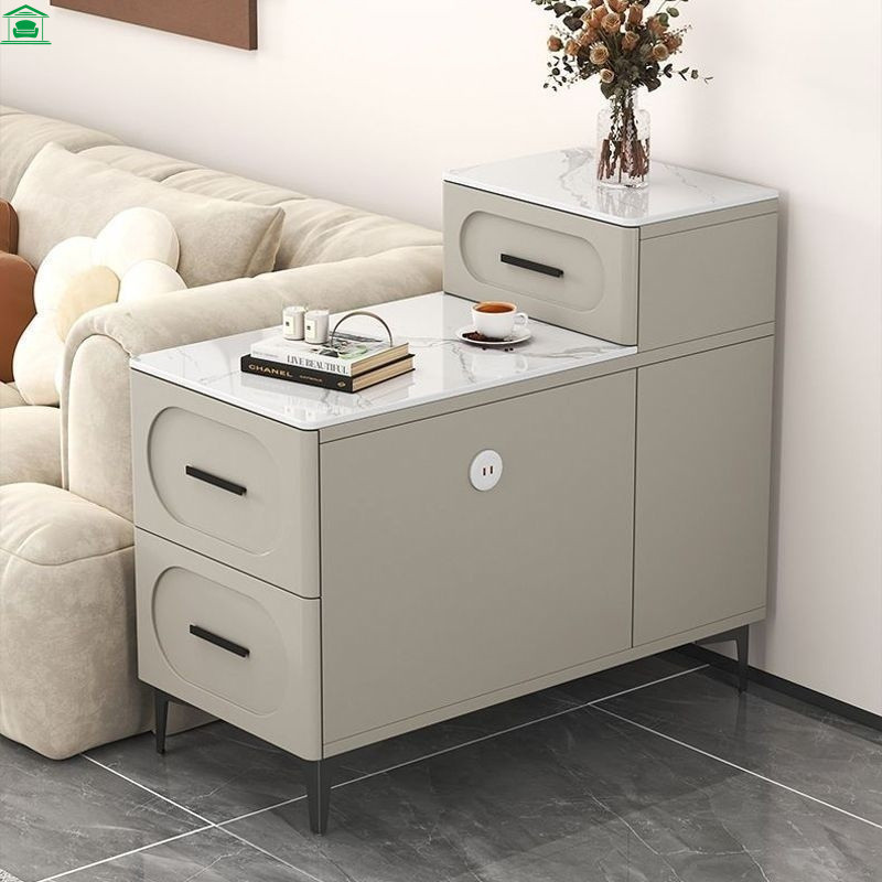 AH Solid Wood Side Cabinet Modern Simple Living Room Partition Storage ...