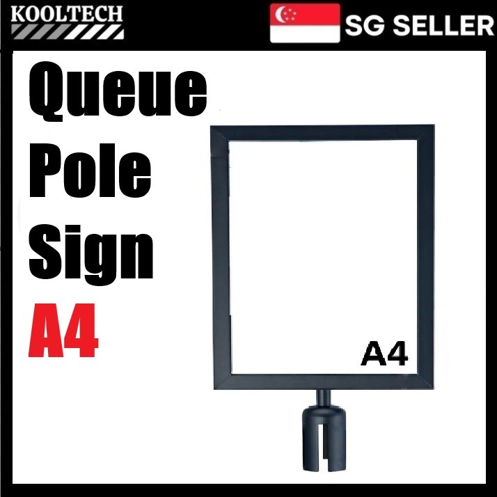 Sign Frame A4 Standing Holder Stainless Poster Signage / Queue Pole ...