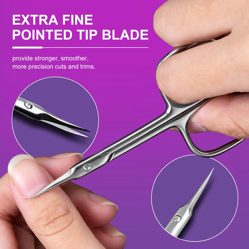 Russian Curved Tip Manicure Cuticle Scissors Professional Stainless ...