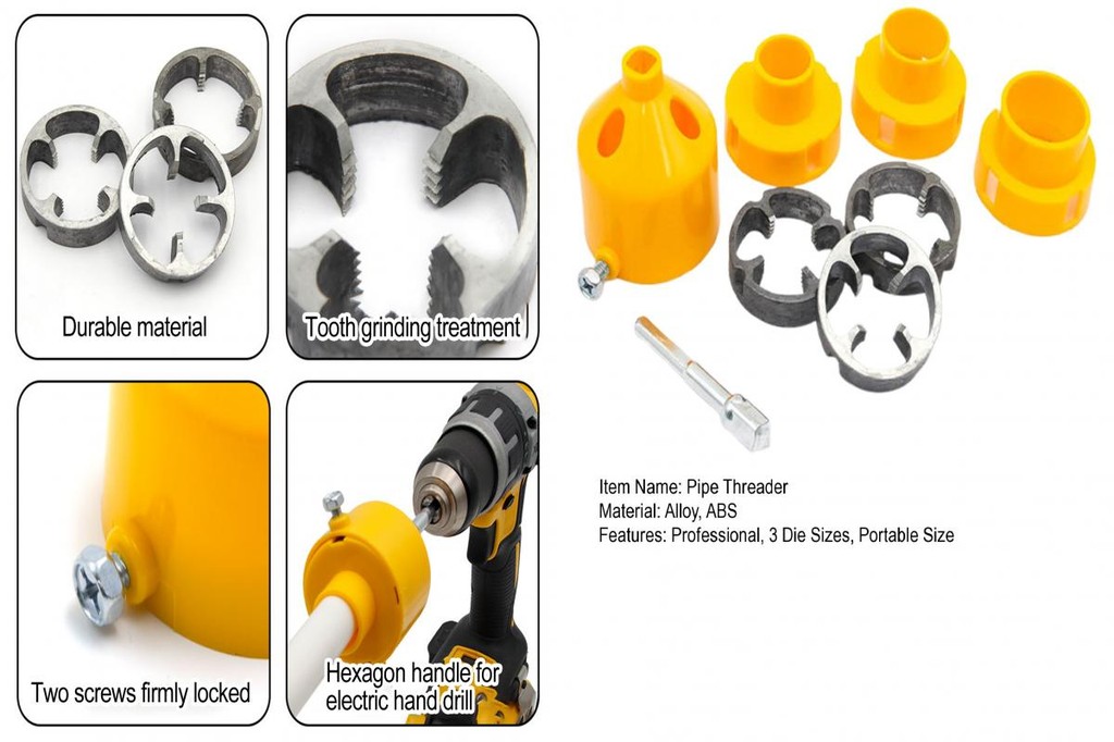 Pipe Threader Tool Pvc Pipe Threading Kit Professional Electric Drill ...