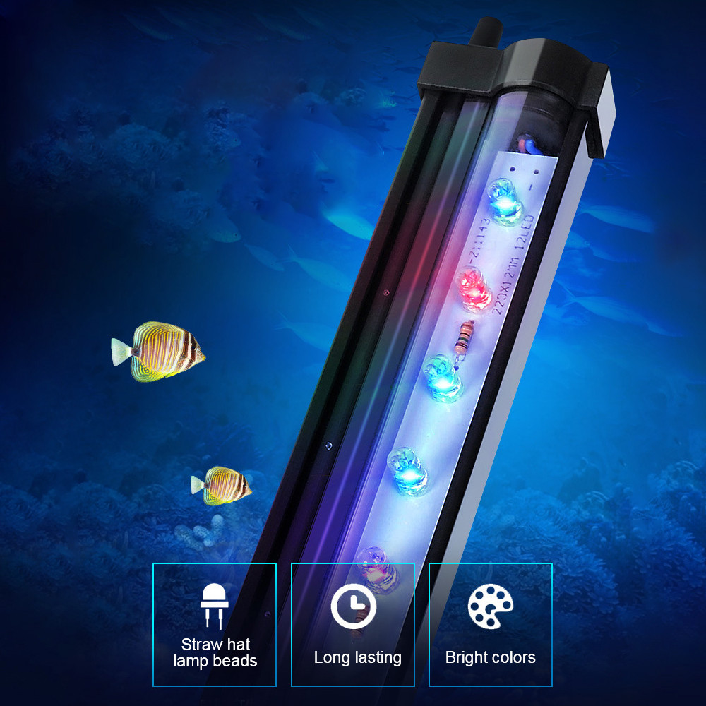 Fish Tank Decor Lighting Lamp EU&US Plug Slow Flash Colorful LED Bubble ...