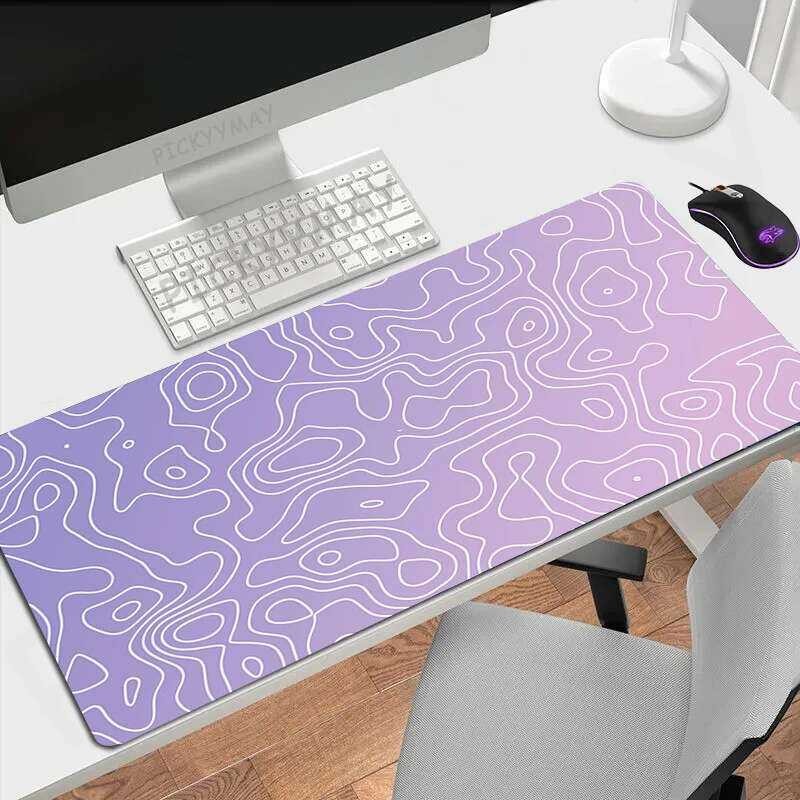Mousepad Gamer Gradient Color Line Mouse Pad Large Mat Natural Rubber ...