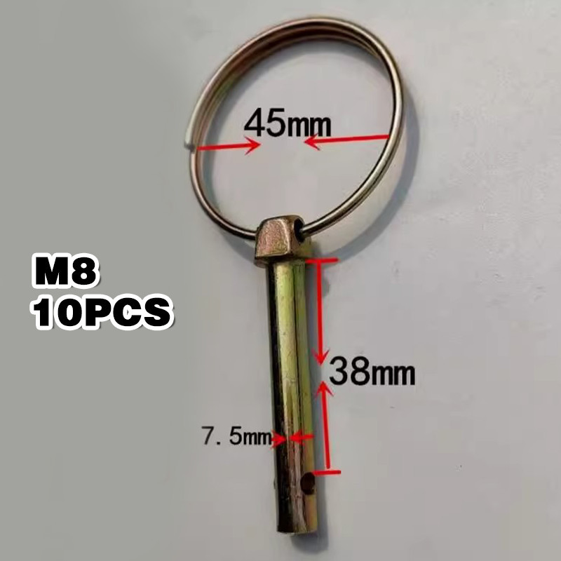 10Pcs Hanging Tractor Pin M8/M10 Loop Lock Ring Pin For Tractor ...