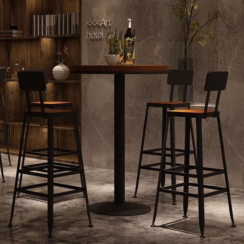 High Stool Nordic Simple Solid Wood Chair Bar Commercial Milk Tea Shop ...
