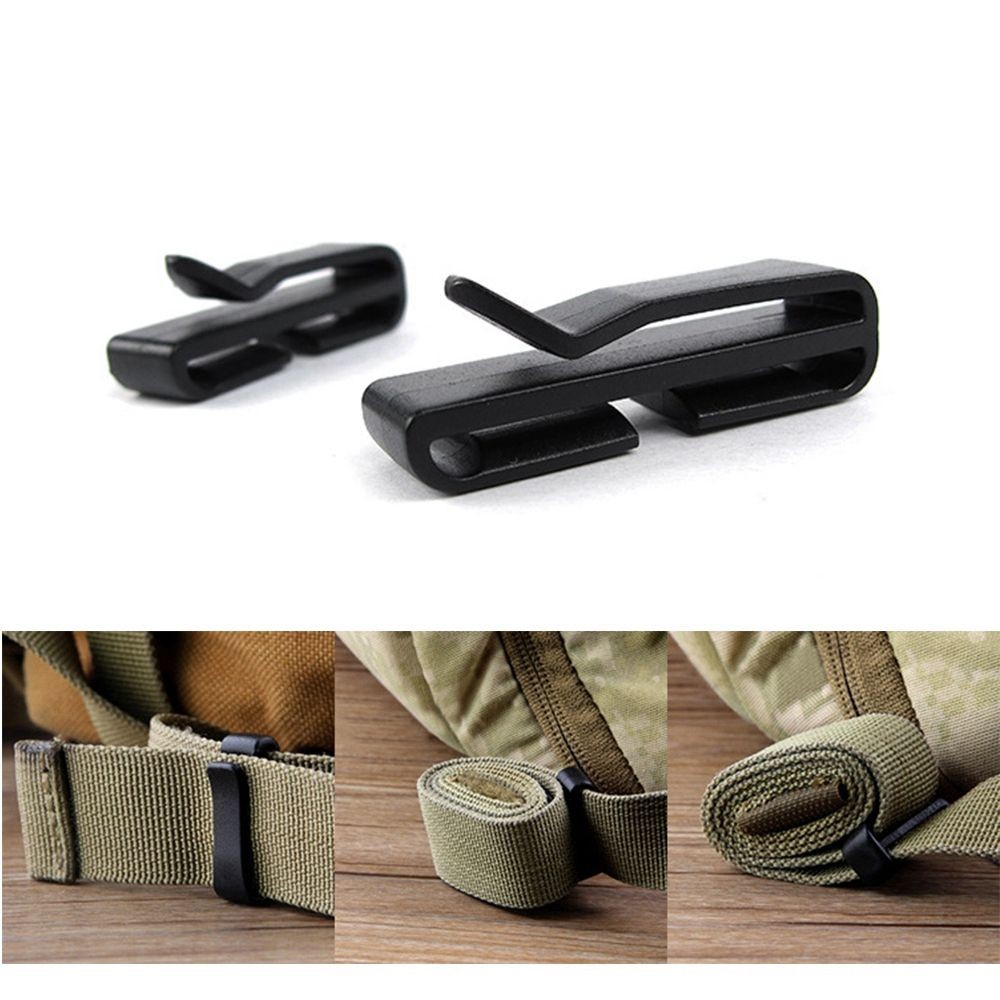 5 Pcs/Pack Quick Slip Keeper Buckle End Clip Slider Black For Tactical ...