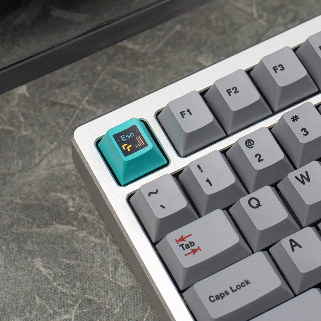 Laboratory Keycaps Gray PBT Dye-sub Cherry profile keycaps set for ANSI ...