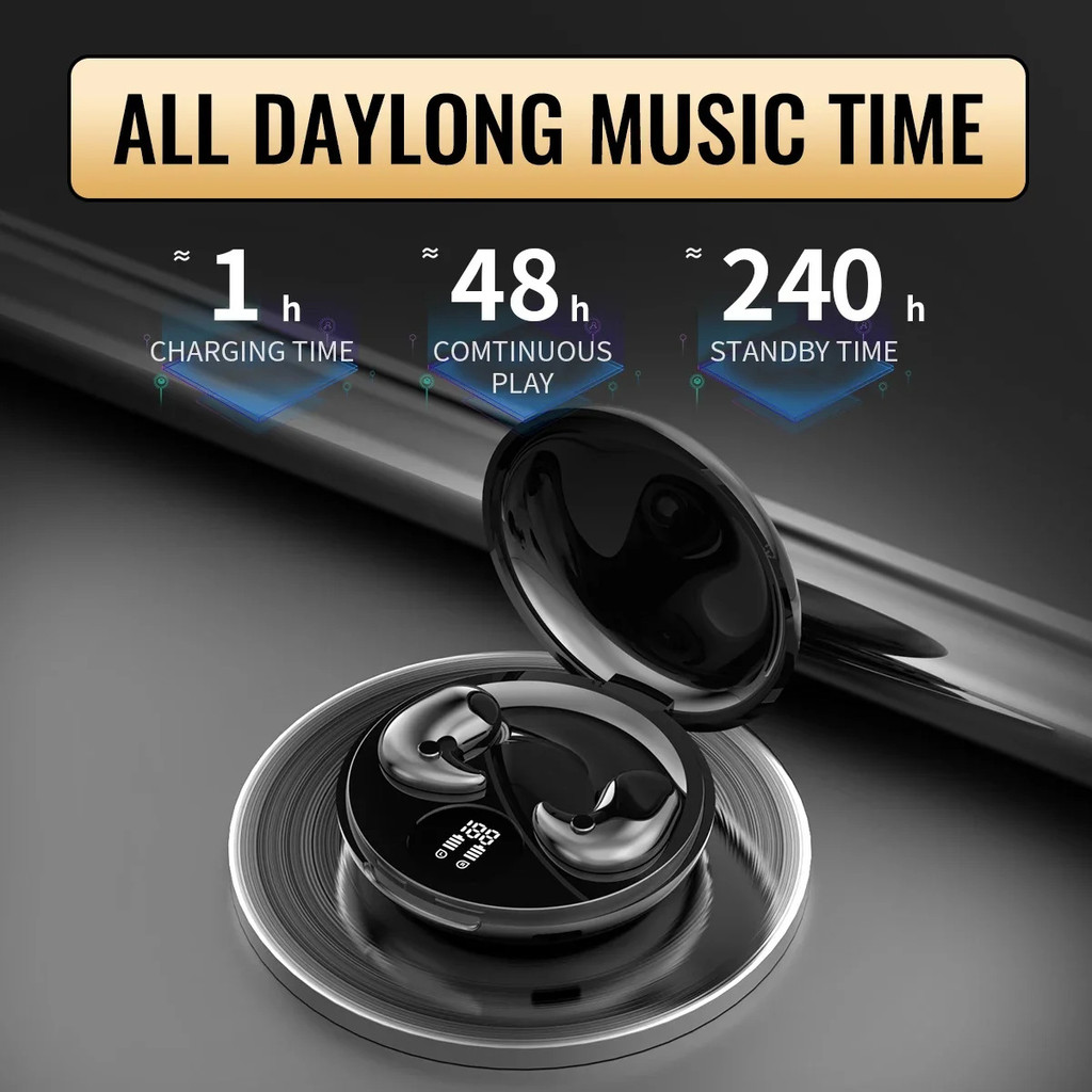 Sleep Invisible Stereo Headset IPX5 Waterproof Wireless Bluetooth 5.3 ...