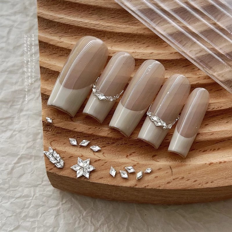 Nail Art Sticker Nail Rhinestones Diamond Crystal Zircon 5A White Shiny ...