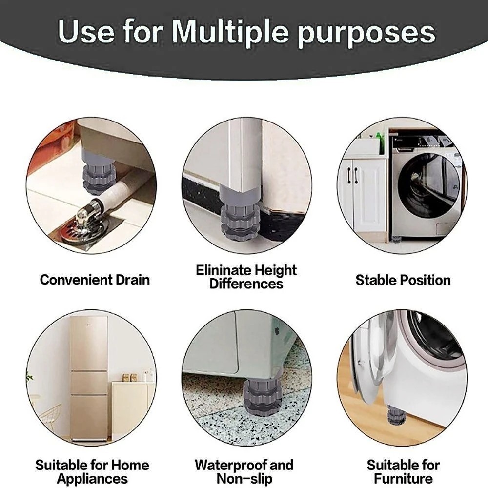 4Pcs Washing Machine Base Fridge Stand Anti Vibration Anti Slip Foot ...