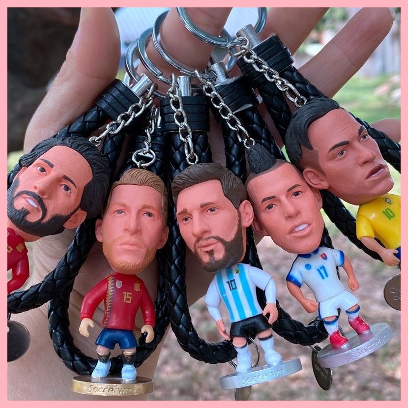 World Cup Cristiano Ronaldo Lionel Messi Kylian Mbappe World Cup Portugal Germany Merchandise Football Figure Doll Messi c Ronaldo Ronaldo Keychain