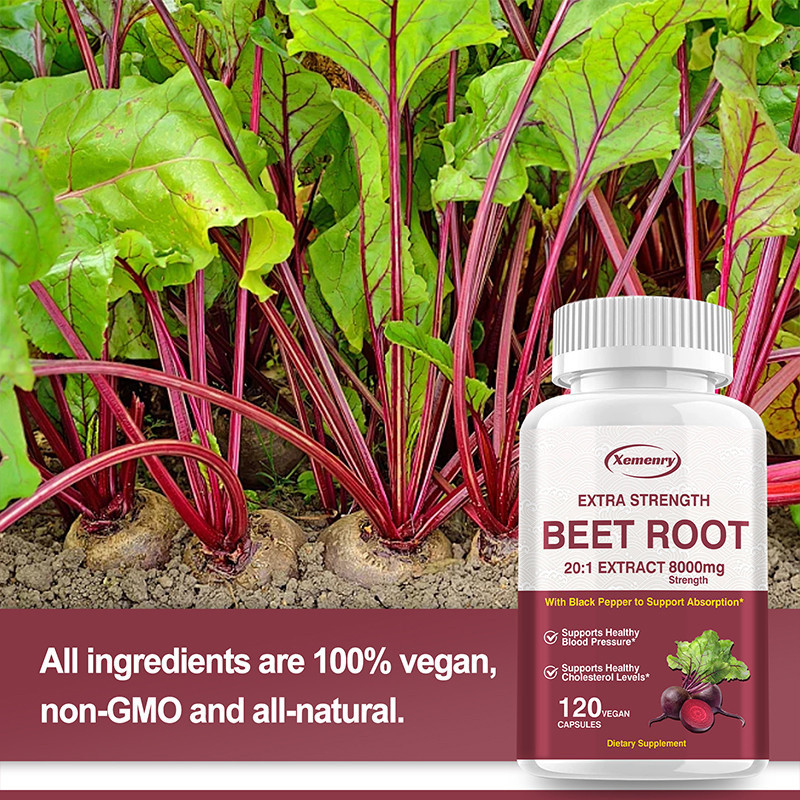 Xemenry Organic Beet Root 8000 mg Strength 20:1 Extract, Black Pepper ...