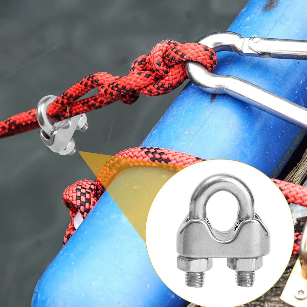 Stainless Steel U Type M3/M5 Cable Clamps - 3-5mm Adjustable Wire Rope ...