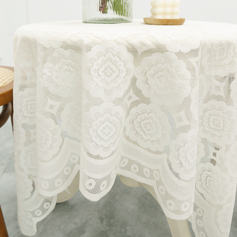 Simple Lace Tablecloth Nordic Round Table Cloth White Table Decorations ...
