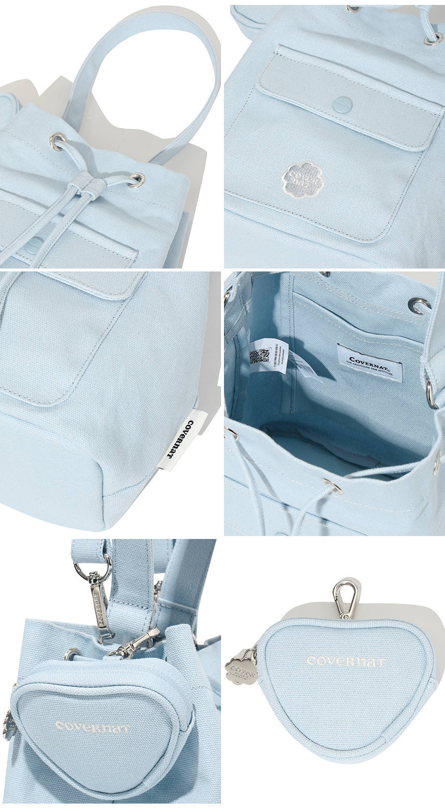 ★COVERNAT WOMAN★ Cloverheart quilted small bucket bag beig MUSINSA | COVERNAT WOMAN Clover Heart Quilted Small Bucket