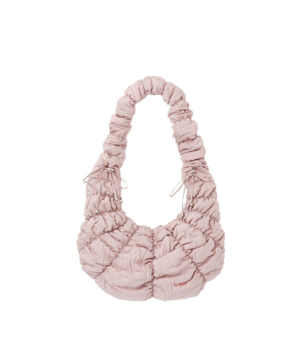 NERDY 公式 バック Pleated Ribbon Two Way Hobo Bag Black org.jpg