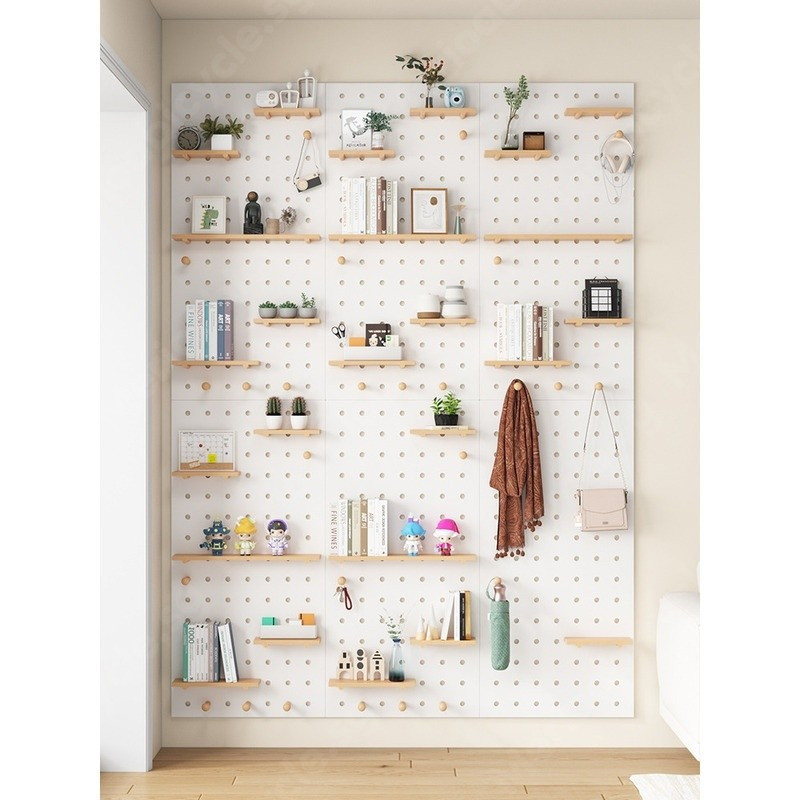 entrance-hall-hanger-display-thin-shelf-hanging-wall-rack-solid-wood
