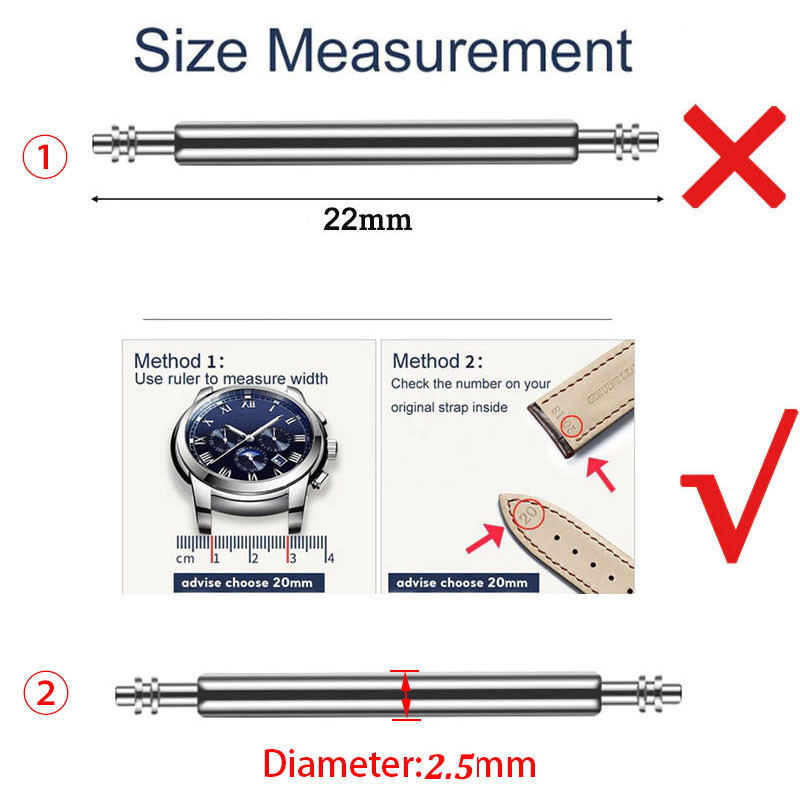 2.5mm Diameter Watch Spring Bar for Seiko SKX007 009 20mm 22mm ...